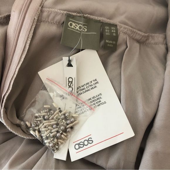 ASOS Maternity Beaded Drape Bodice Midaxi Dress size 16 NWT Embellished Sheer - Picture 12 of 16